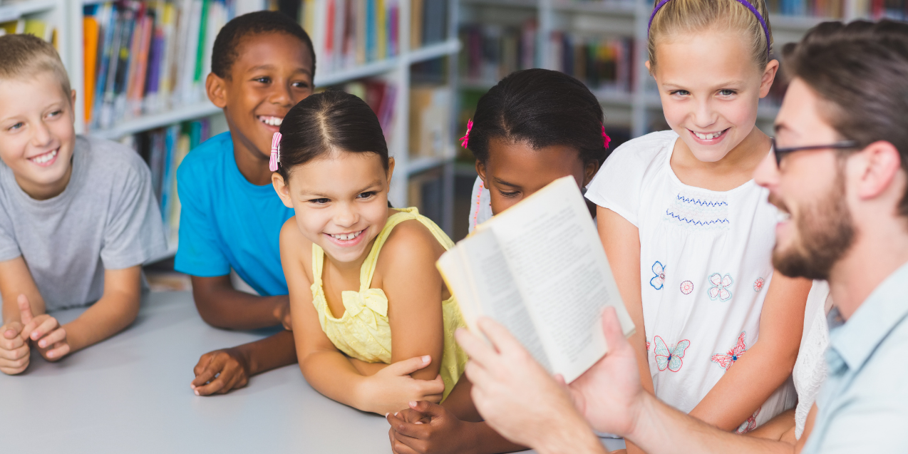 Students reading childrens books on dyslexia