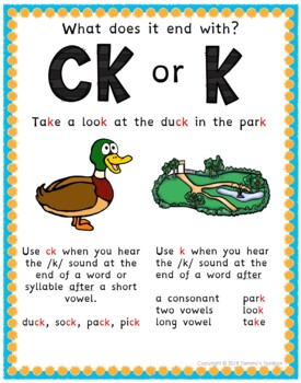 ck or k spelling rule for kids