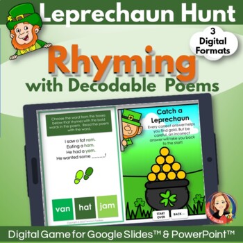 Rhyming with decodable poems activities for kids