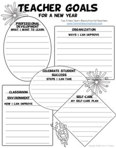 New Year's resolutions for teachers goal sheet