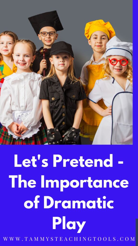 The importance of dramatic play in the classroom. Kids dressed up.