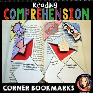 Cover for Reading Comprehension corner bookmarks - great gift for kids