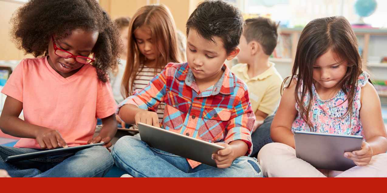 Digital Learning in the Classroom, kids with tablets
