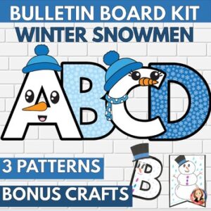 Winter Build a Snowman Bulletin Board Letters