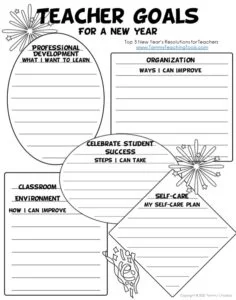 Teacher time managment goals for a new year poster 