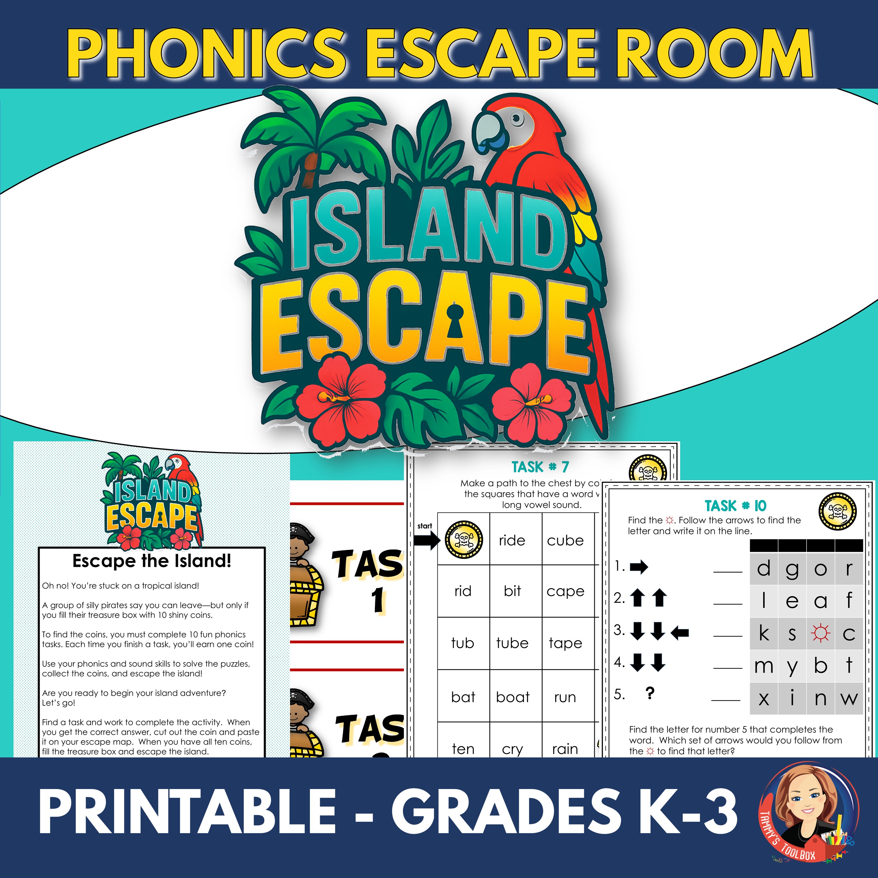 phonics escape room activity for summer